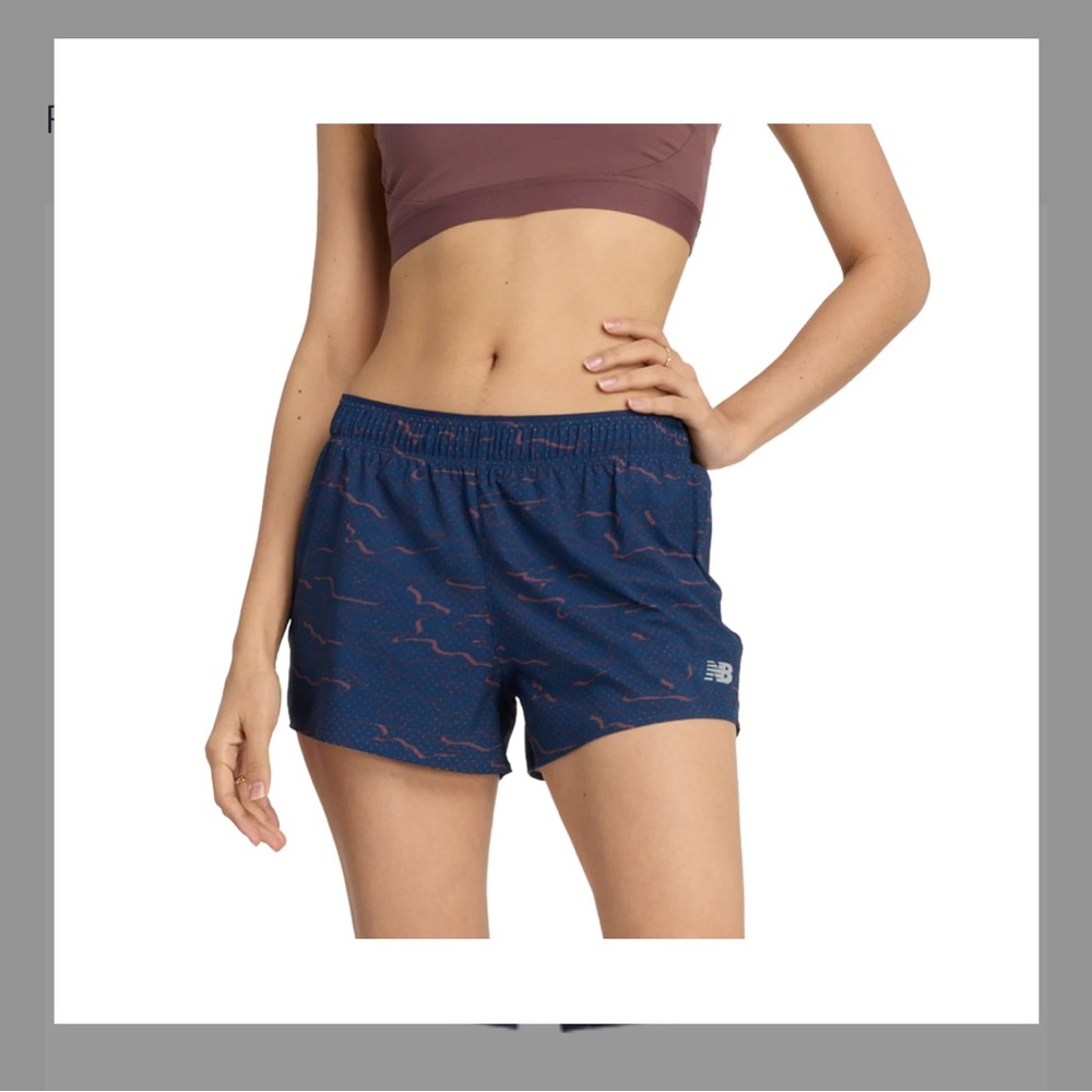 New Balance Women's Blue and Pink Athletic Shorts